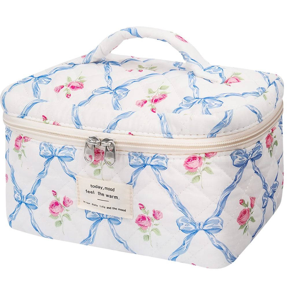 Large Makeup Bag, Cute Cosmetic Bag For Women Girls, Floral Coquette Aesthetic😉